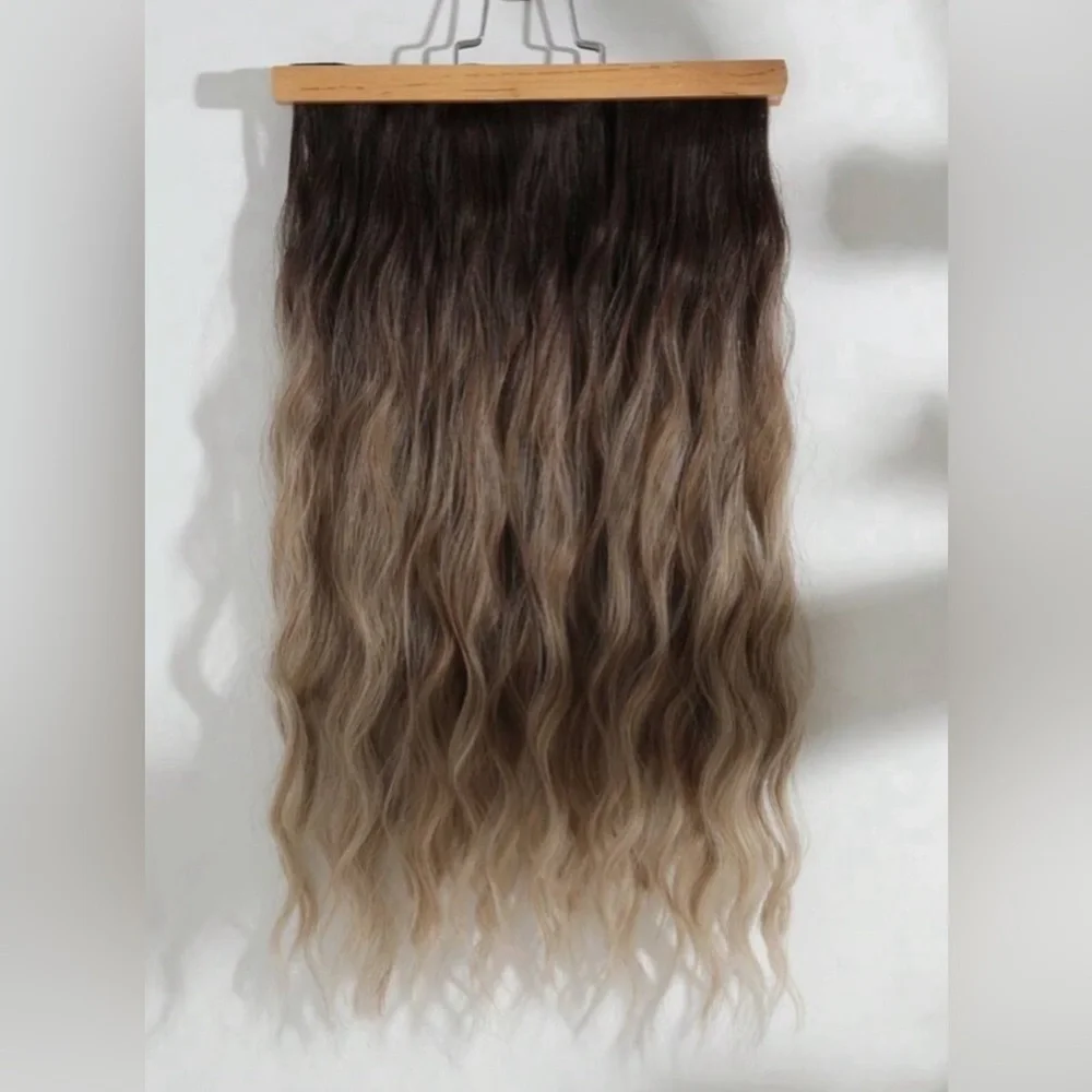 22 Inch Dark Brown (#3) / Light Ashy Blonde Balayage Clip in Extensions …